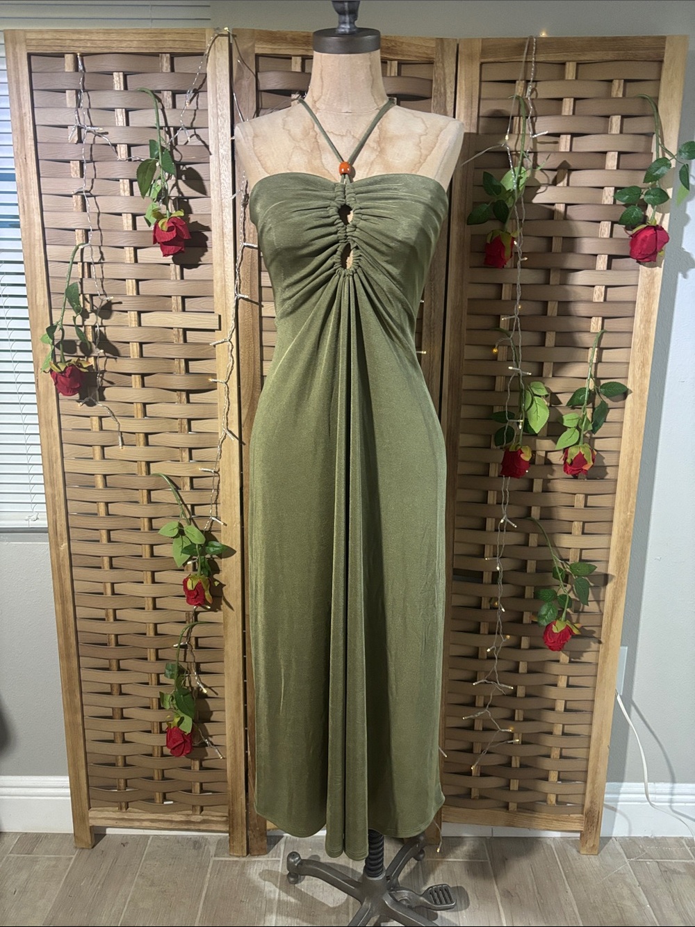 Jason Wu Strapless Halter Maxi Dress Bead Accent